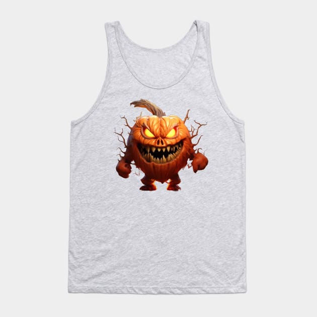 Monster  Halloween Pumpkin Tank Top by TooplesArt